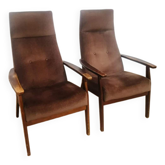 Pair of Scandinavian Parker Knoll armchairs