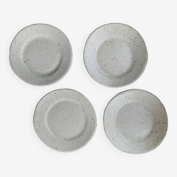 Artisanal pyrite stoneware plate