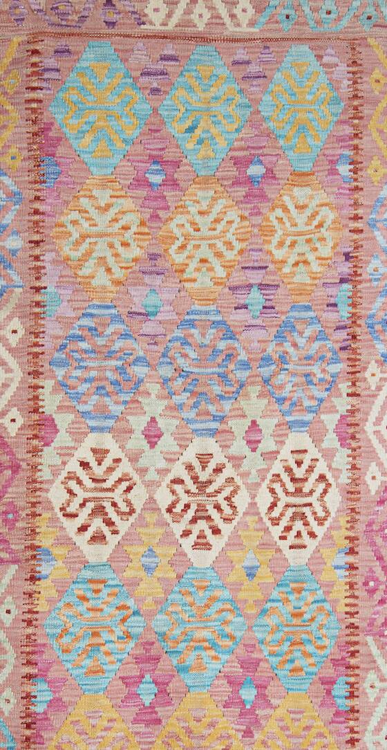 Kilim afghan pachtoune de couloir 227 x 86 cm