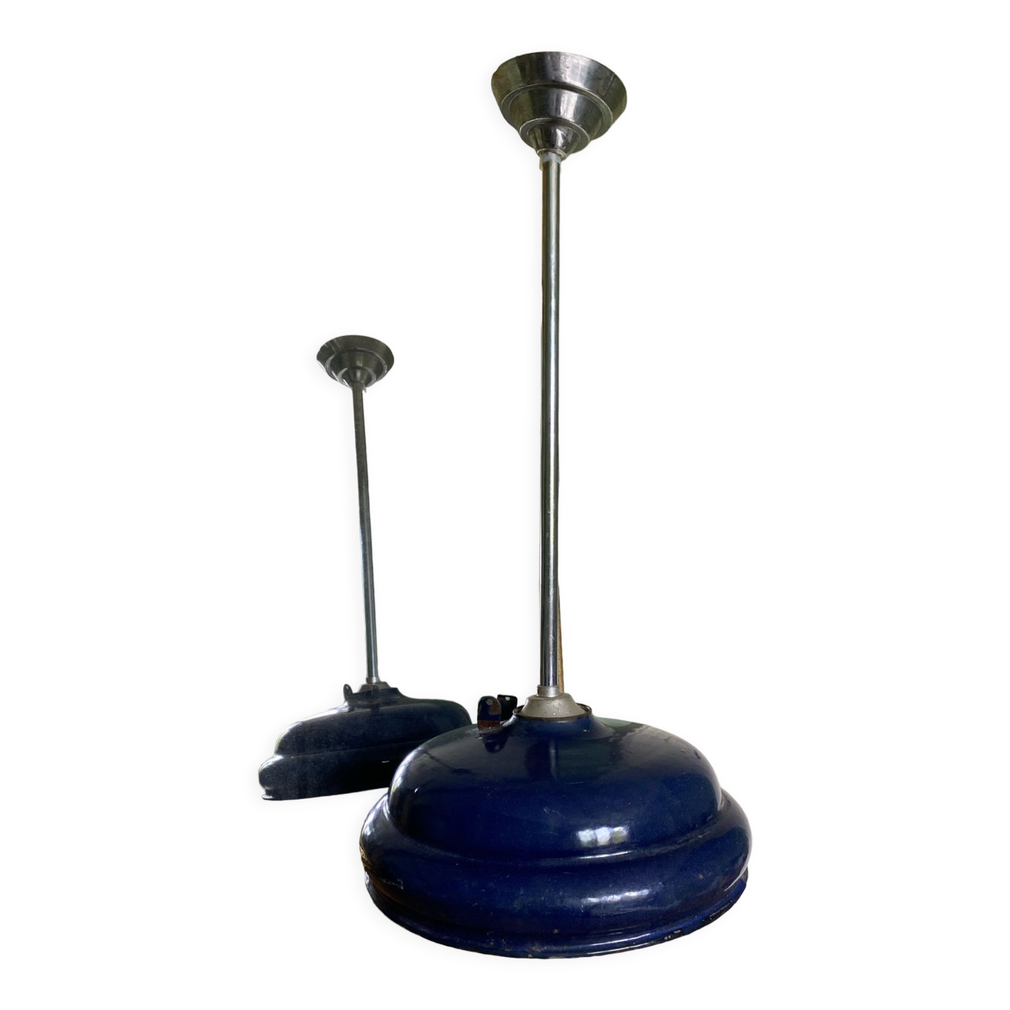 Suspension émaillée bleue