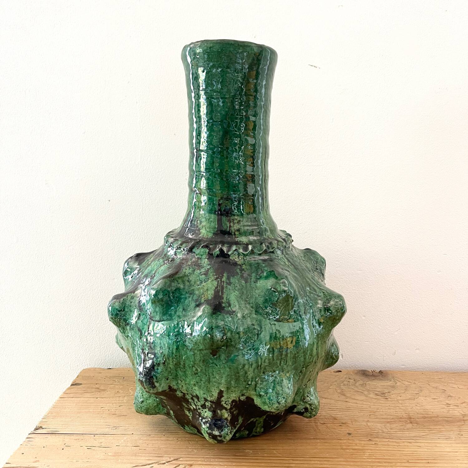 Green terracotta vase
