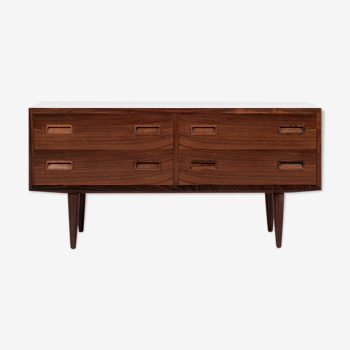 Midcentury Danish low chest of 2x2 drawers in rosewood by Hundevad 1960s