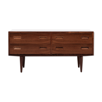 Commode basse danoise du milieu du siècle de 2x2 tiroirs en palissandre par Hundevad années 1960