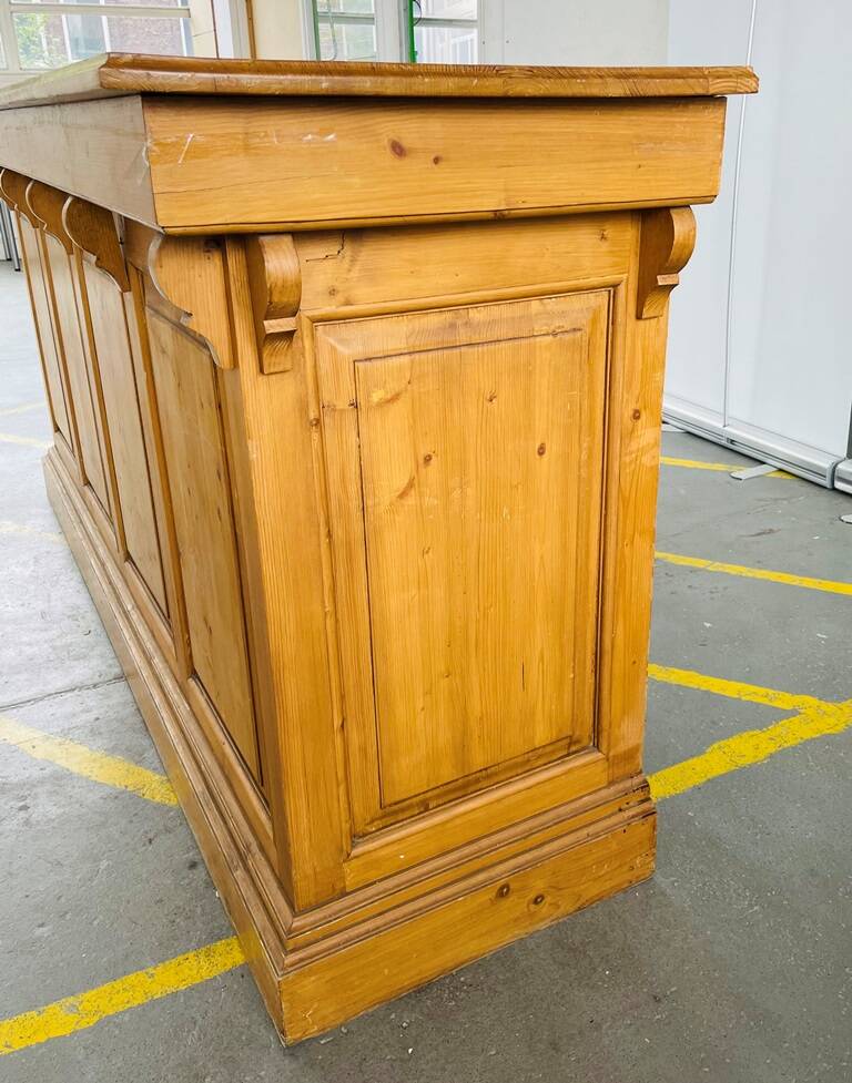 Old pitch pine counter