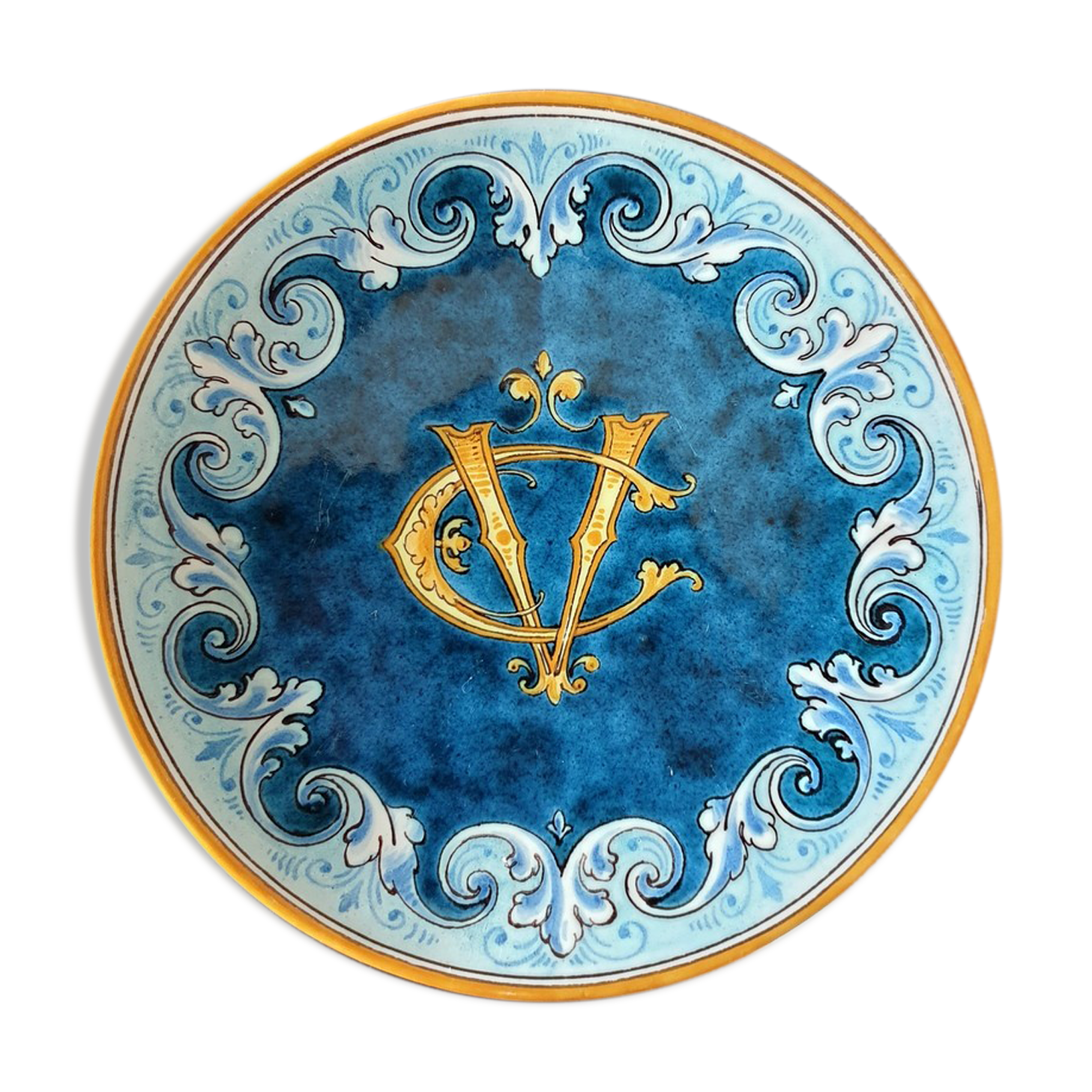 Plate Emile Balon (1859-1929), successor of Ulysses - Faience of Blois