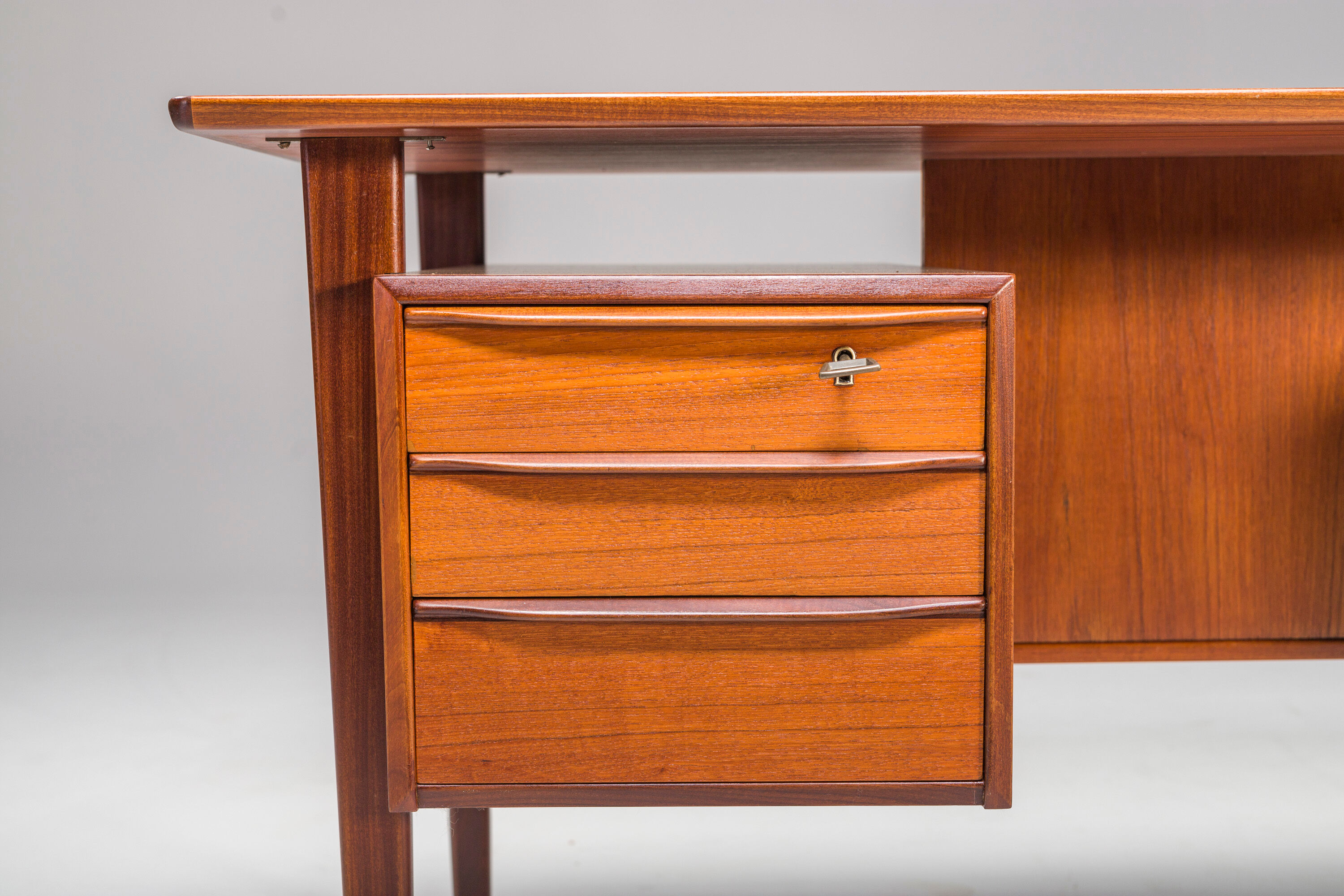 Danish teak desk by peter lovig nielsen for hedensted mobelfabrik, 1960