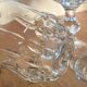 Verres à pied en verre moulé transparent années 70