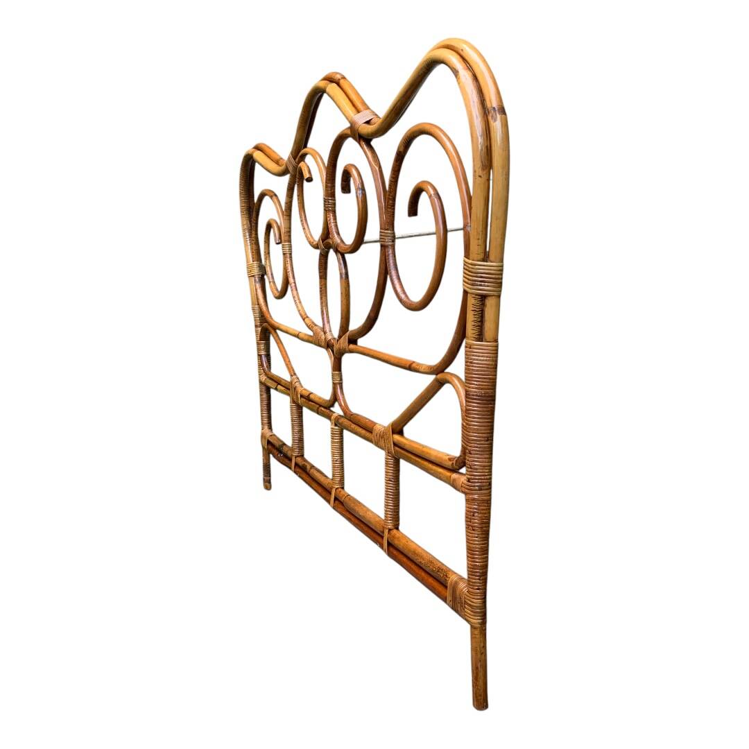 Bamboo and rattan headboard 160cm vintage 1960