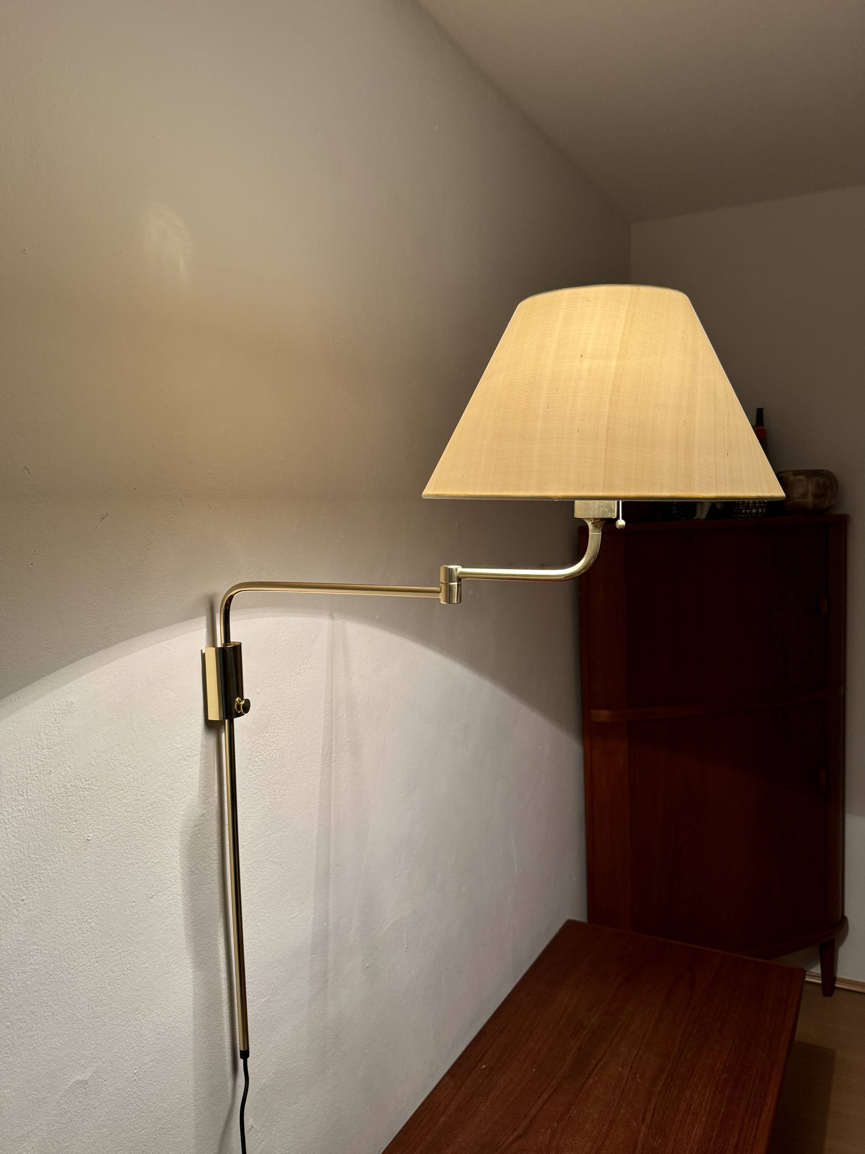 Set of 2 1970s Brass Lesan Wall Lamps by Florian Schulz