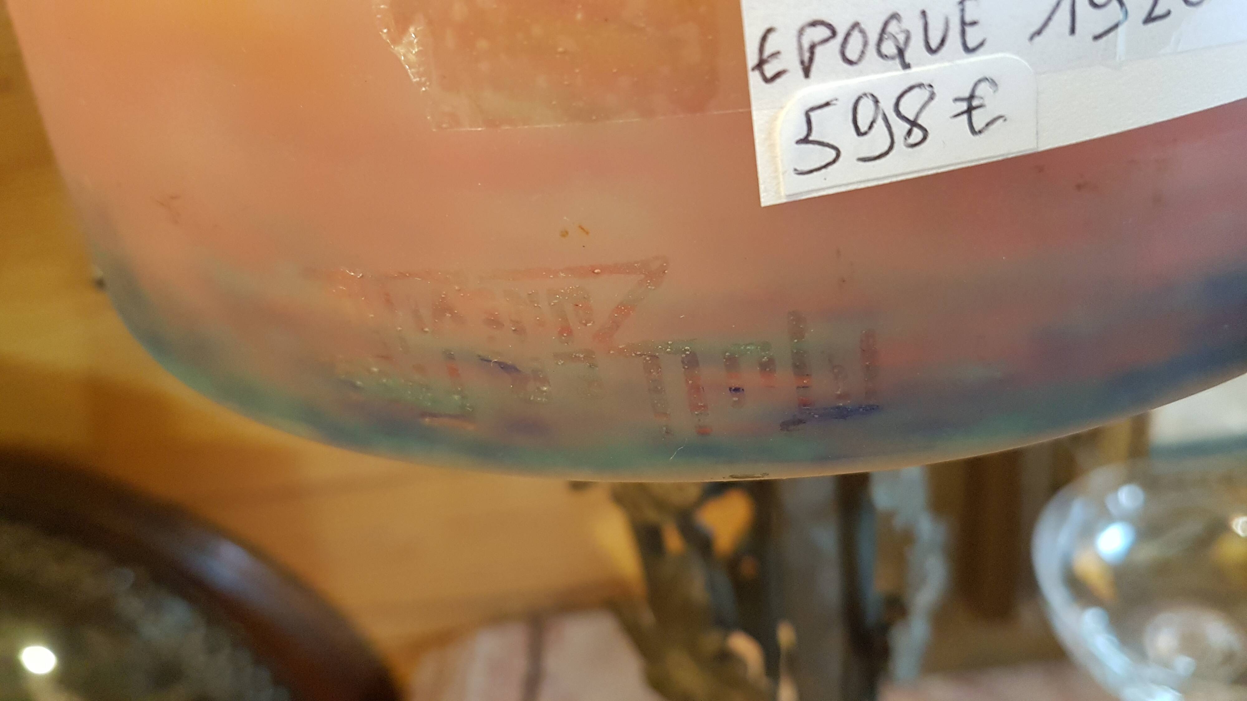 Muller Art Deco glass paste lamp