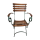Fauteuil pour jardin d'hiver ou véranda, début 20éme teck et fer forgé
