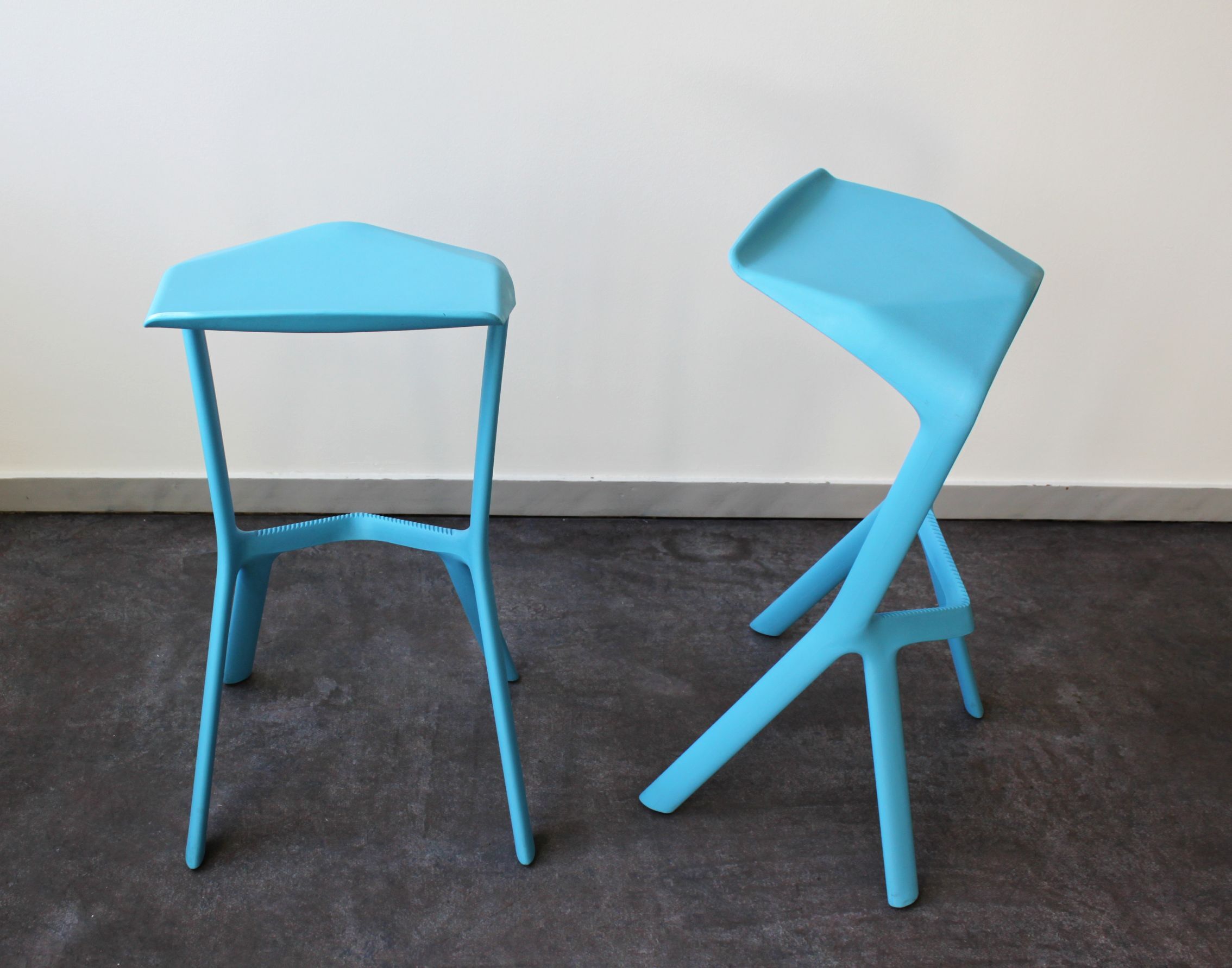 Pair of Muira bar stools by Konstantin Grcic for Plank, 2005.