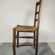Rush seat chair in Country style / Provincial Louis XV