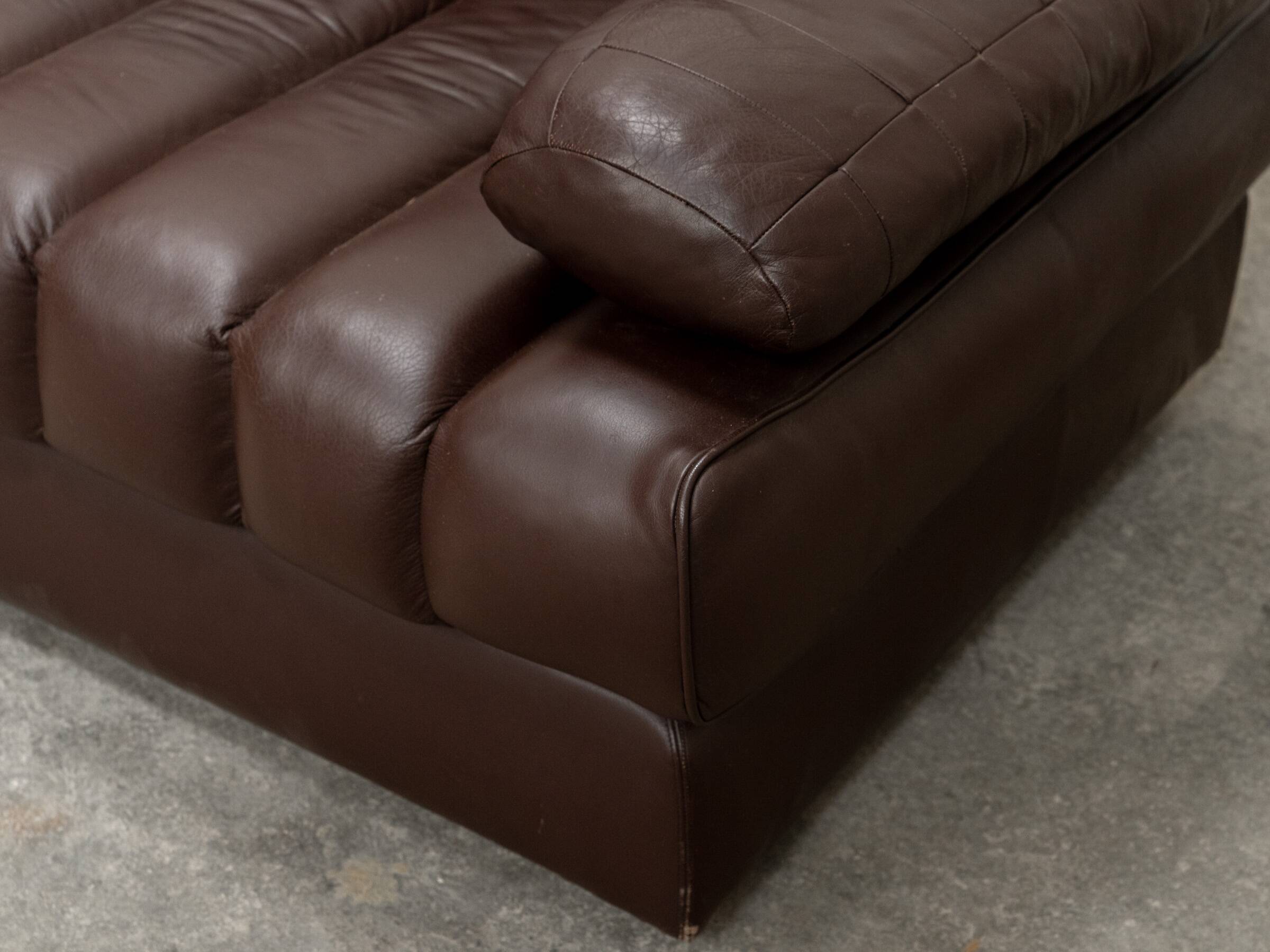 Canapé vintage DS 85 en cuir marron par De Sede 1980