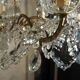 Ancient bronze and pampilles chandeliers with facets and crystal cups - old style - 6 fires