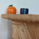 Table basse sculpturale en rotin tressé-vintage années 60/70