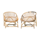 Pair of rattan basket armchairs, 60s
