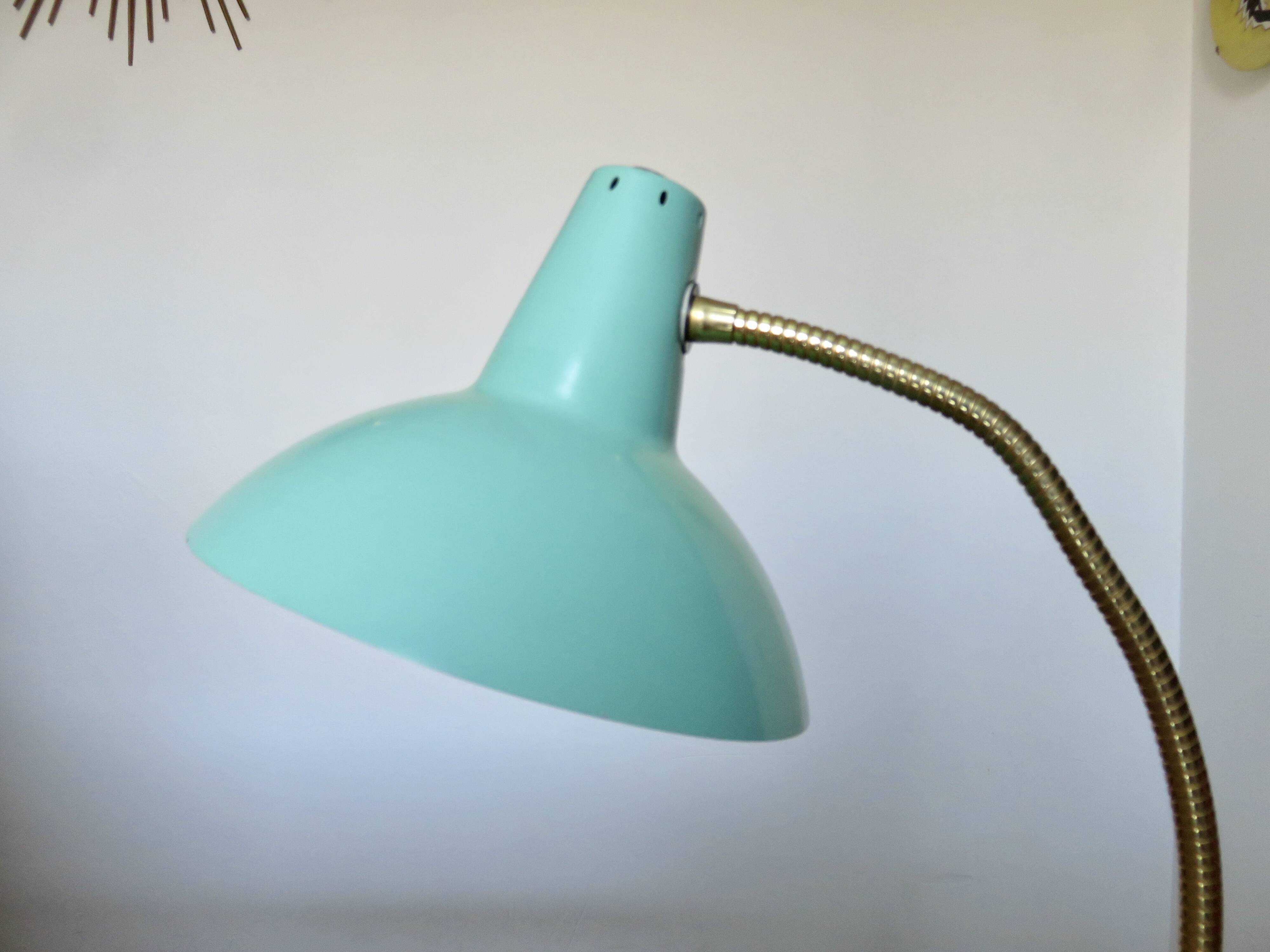 60s teal-coloured cocotte lamp