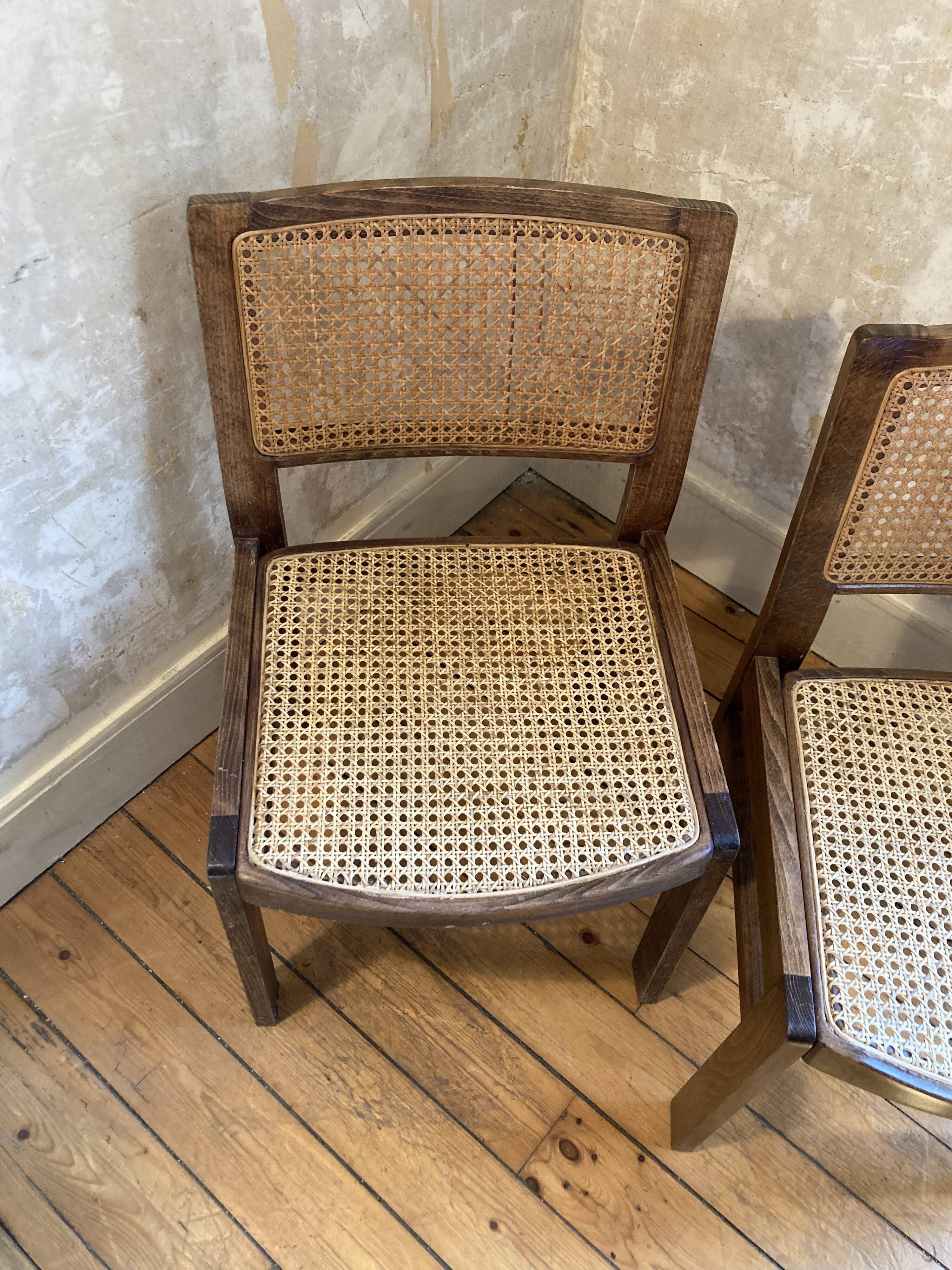 Pair of Baumann chairs canned