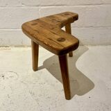 "Free Form" stool in pine – Stig Sandqvist (attr.), Sweden