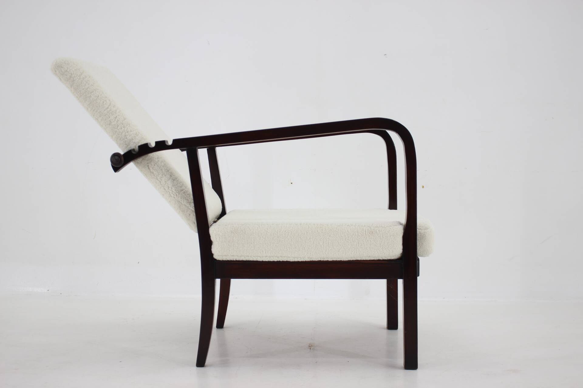 1940s Restored Beech Adjustable Armchair ,Czechoslovakia