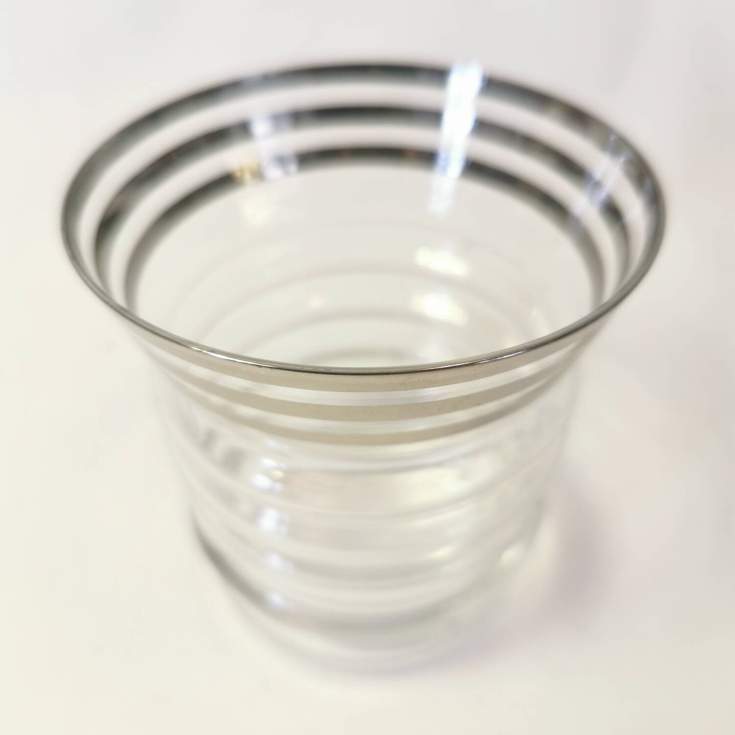 Set of 8 art deco glass with silver edging