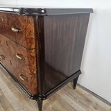 Grand buffet Art Déco en ronce d'acajou avec incrustations d'érable