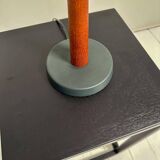 Mid-century teak and cotton table lamp by Einar Bäckström, Sweden, 1950s.