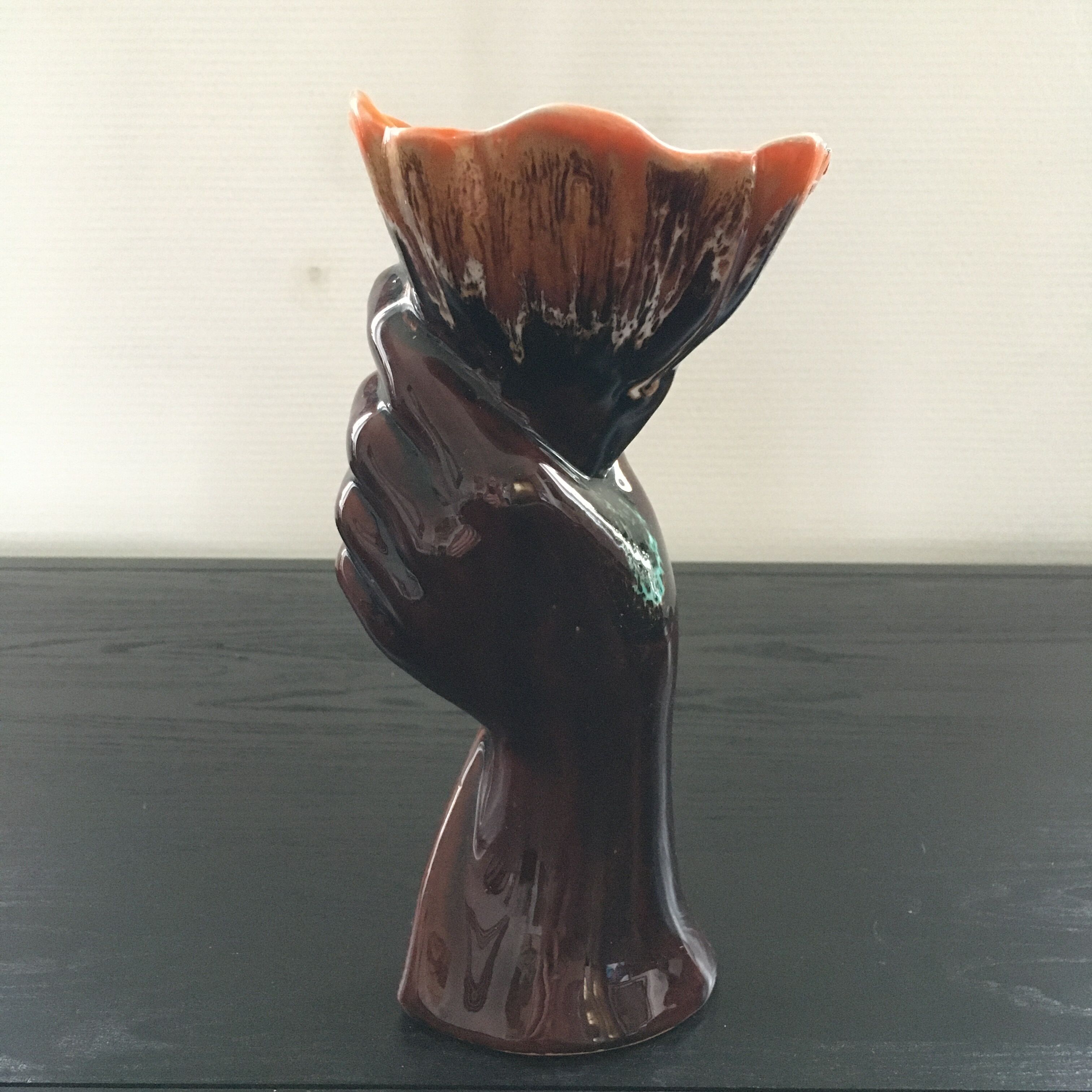 Valauris style hand vase