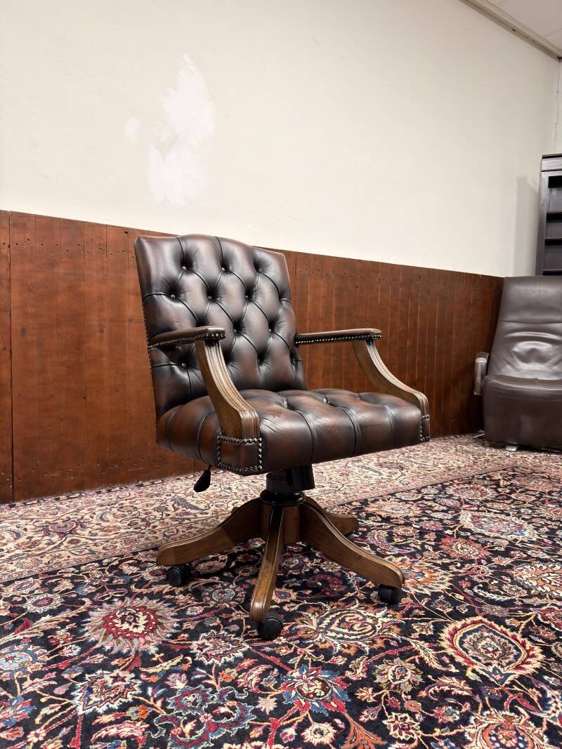Classic English Oxblood Chesterfield President Chair