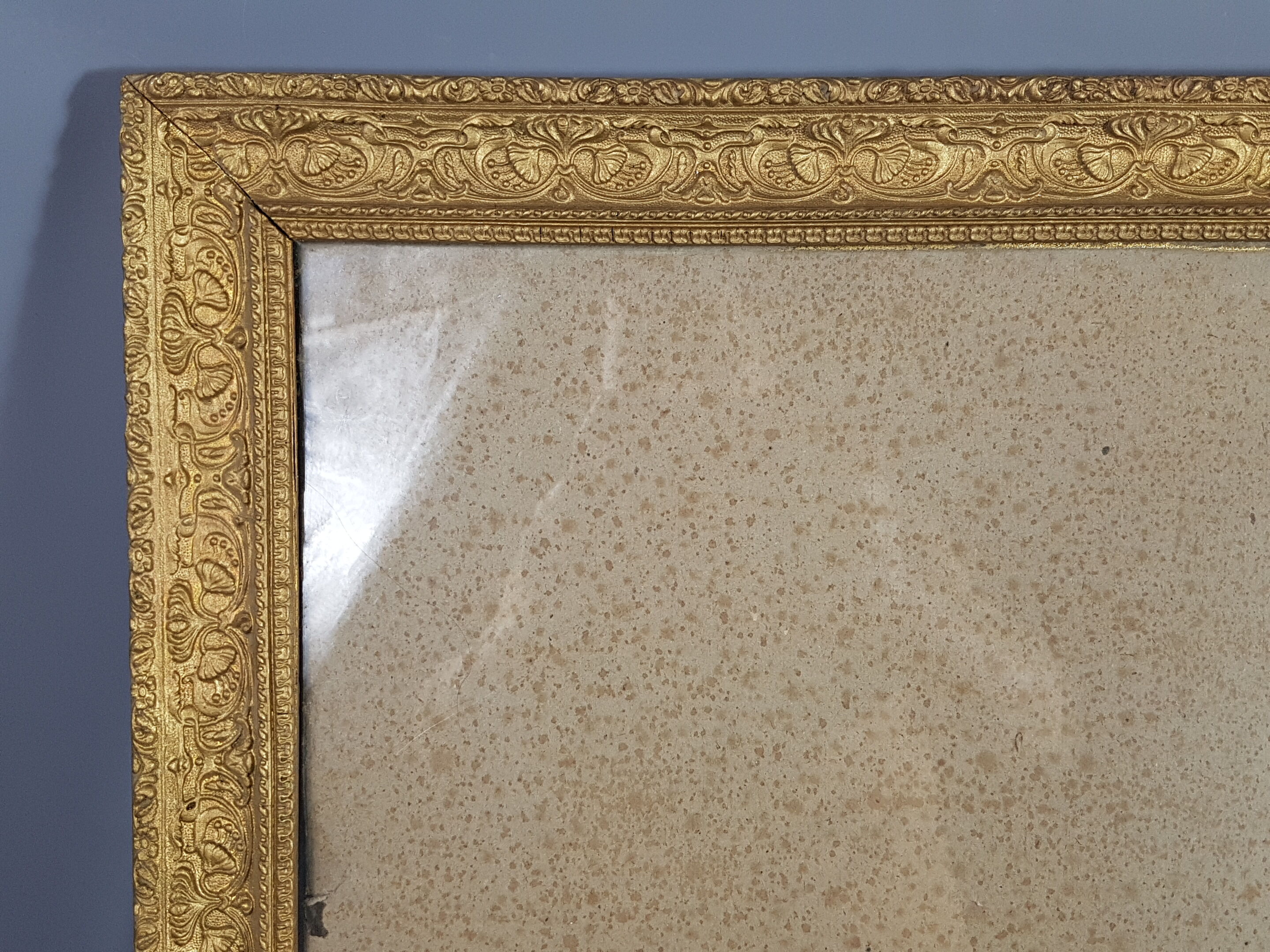 Old Frame Wood - Gild stucco decoration ancoly flowers 59X47 cm leafing 51.9x39.9 cm SB115