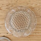 Round molded glass butter dish