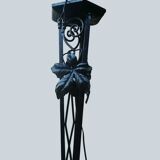 Wrought iron and art deco glass chandelier - Degué Workshops