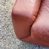 Pair of armchairs and De Sede sofa in cognac leather from the 70s/80s