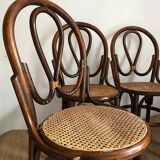Rattan and cane bistro chairs