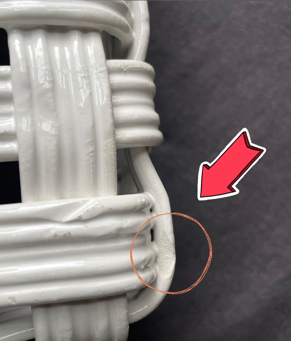 White ceramic basket