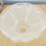 Art Deco ceiling lamp in partially frosted molded glass