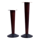 Pair of wood and stone candlesticks