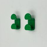 Vintage 70s Coat Hooks by Ambrogio Rossari for Gedy in Green New Old Stock