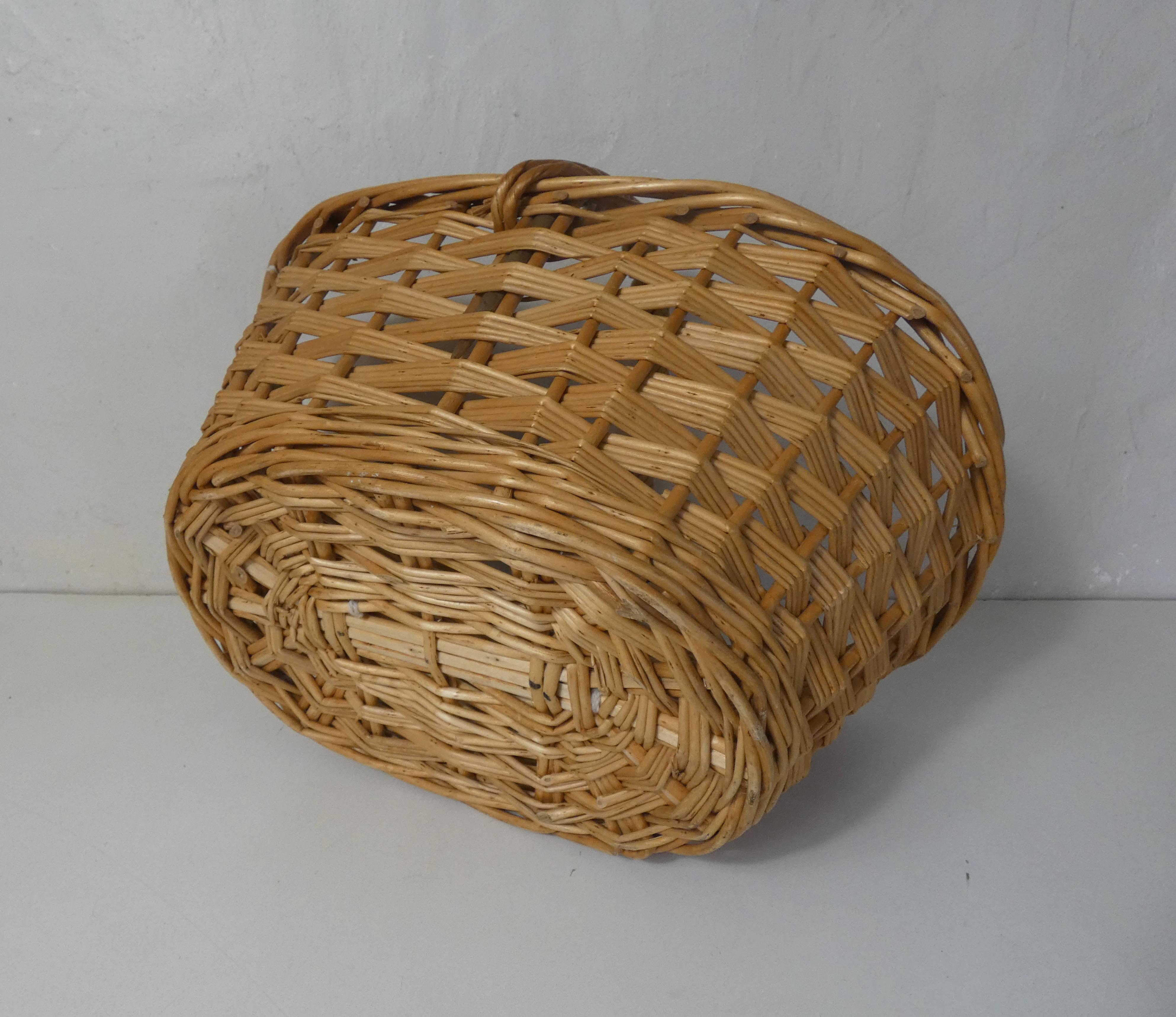 Vintage rattan mushroom basket