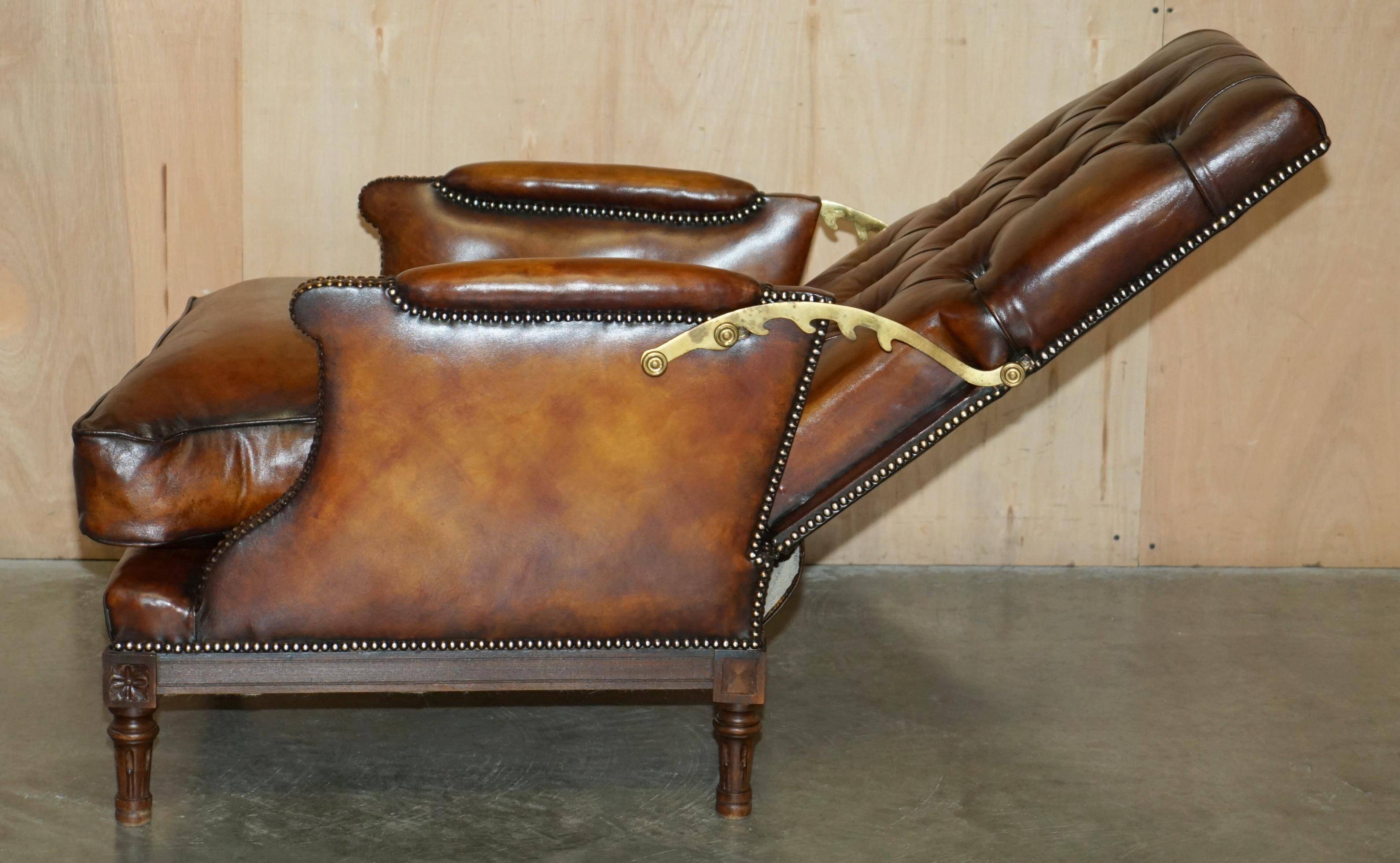 Fauteuil Club Chesterfield en Cuir Teint à la Main