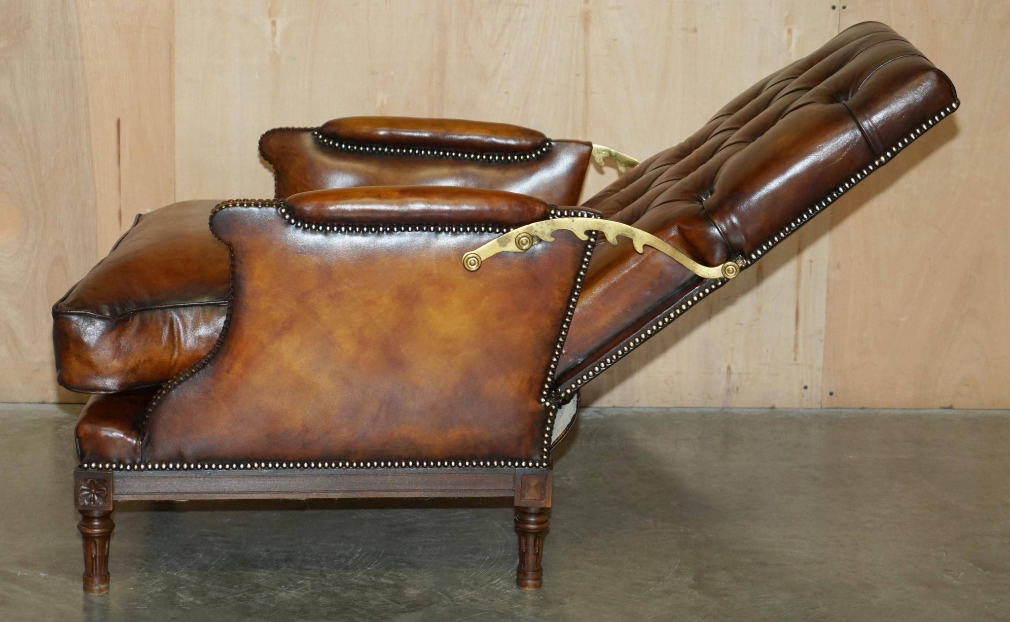 Chesterfield Club Armchair in Hand-Dyed Leather