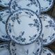 Set of 9 flat plates in iron earth St Amand and Hamage