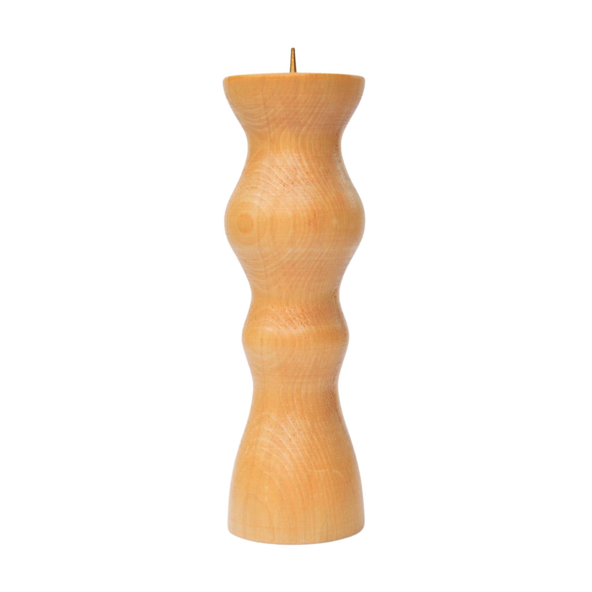 Wooden modernist candlestick, Denmark, 1970s.