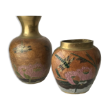 Pair of Indian vases in solid brass