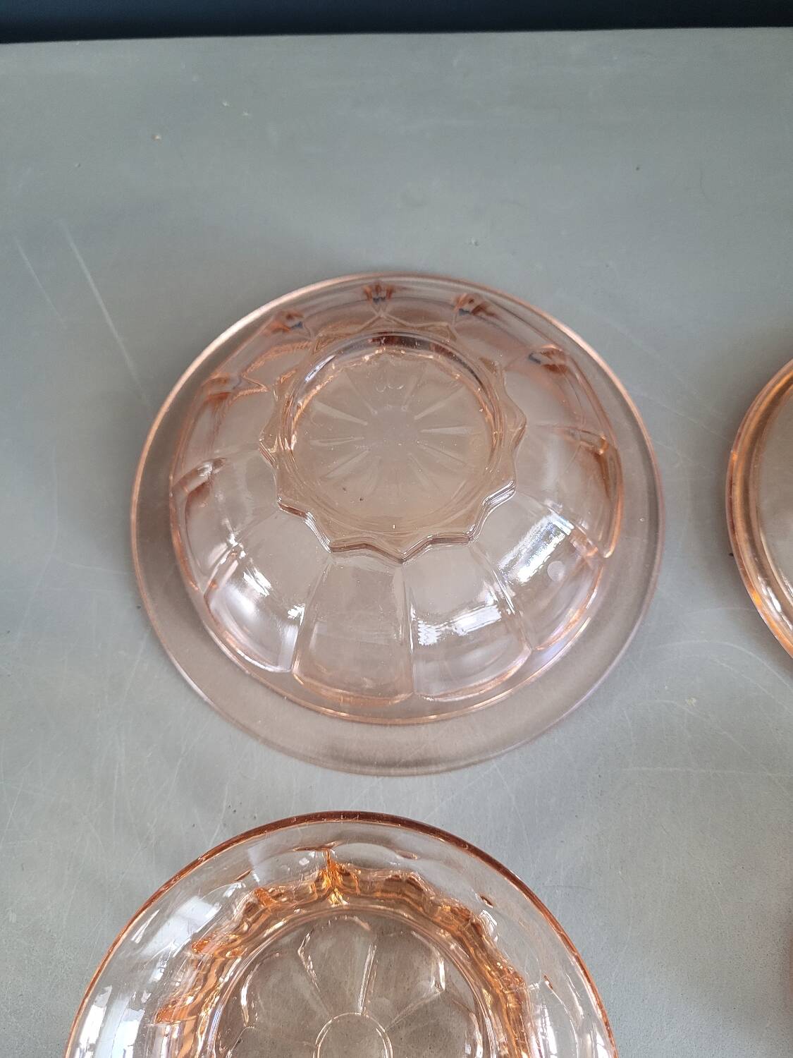 Ensemble 2 tasses + sucrier en verre rose