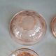 Ensemble 2 tasses + sucrier en verre rose