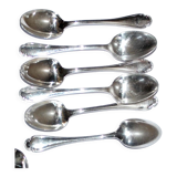CHRISTOFLE Series of 6 teaspoons dessert silver metal model Pompadour 13cm