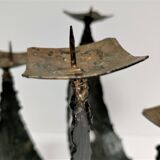 Pair of brutalist design metal candlesticks