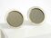 Pair of rare small Mid Century Modern table mirrors with expanded metal fra
